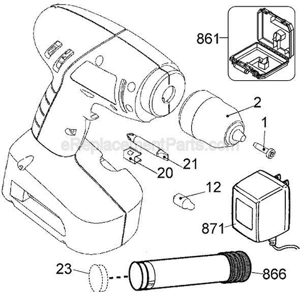 Page A Diagram and Parts List for VPD850 Type 1 Black and Decker Electric Drill